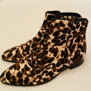 J.Crew Women’s Sienna Calf Hair Leopard Ankle Booties